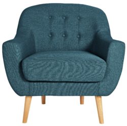 Hygena Lexie Fabric Chair - Denim Blue.